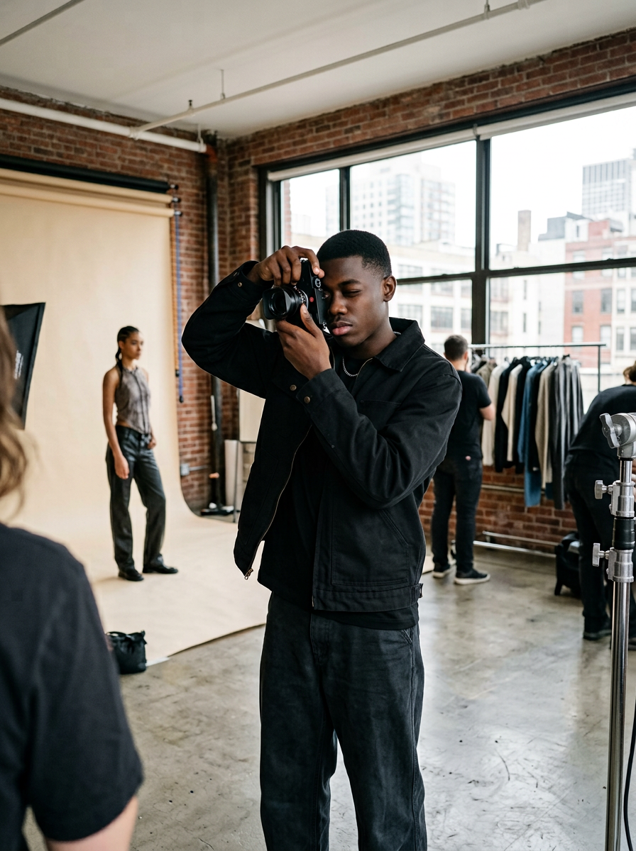 On set in New York. New work, low light, no wasted frames.